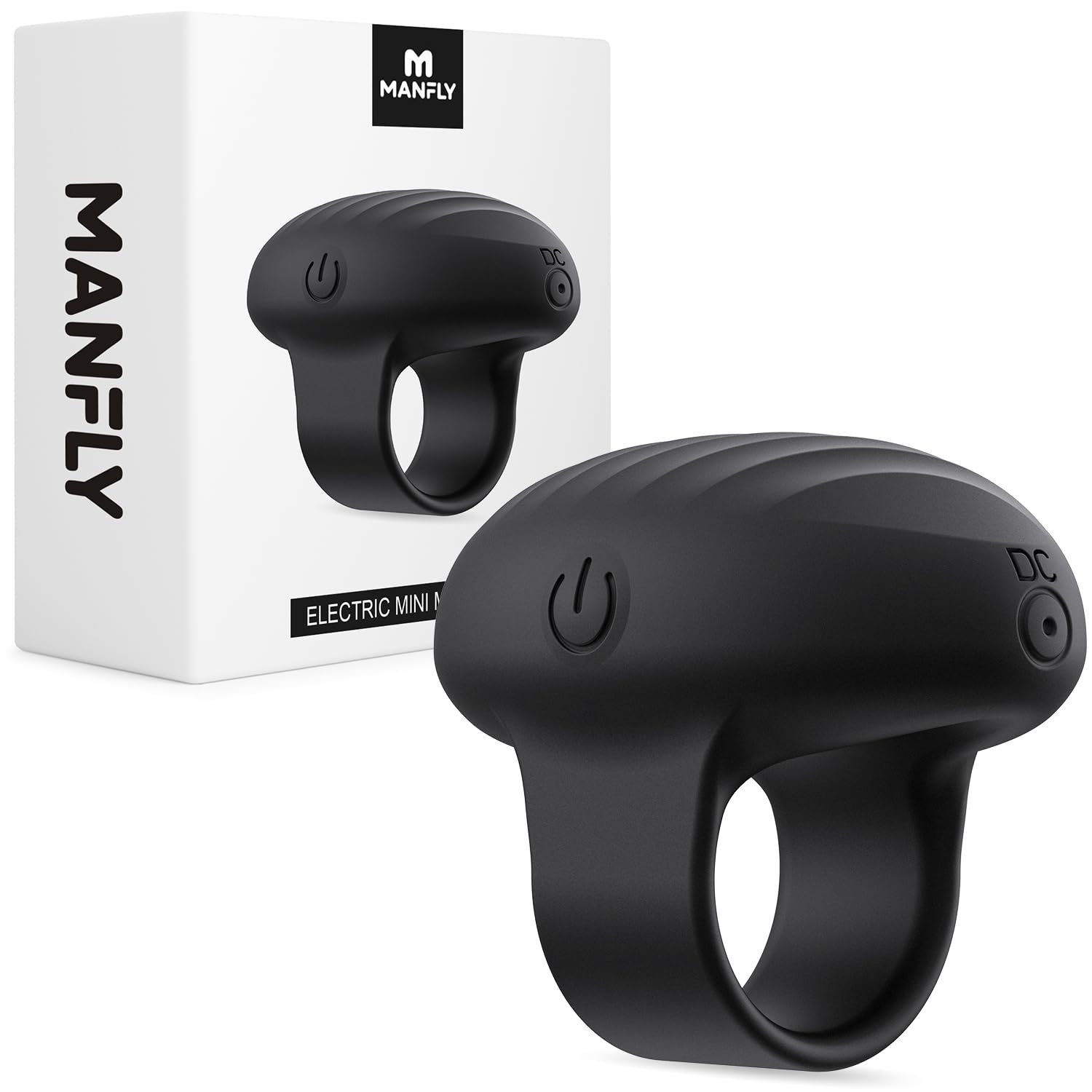 MANFLY Mini Finger Massager worn on finger for convenient relaxation on the go.