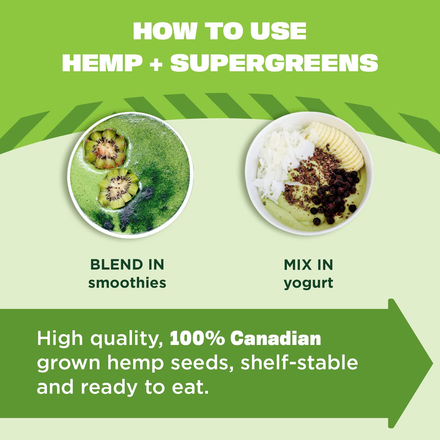 Manitoba Harvest Hemp+ Supergreens powder dispensing lid enables easy, mess-free scooping for busy mornings