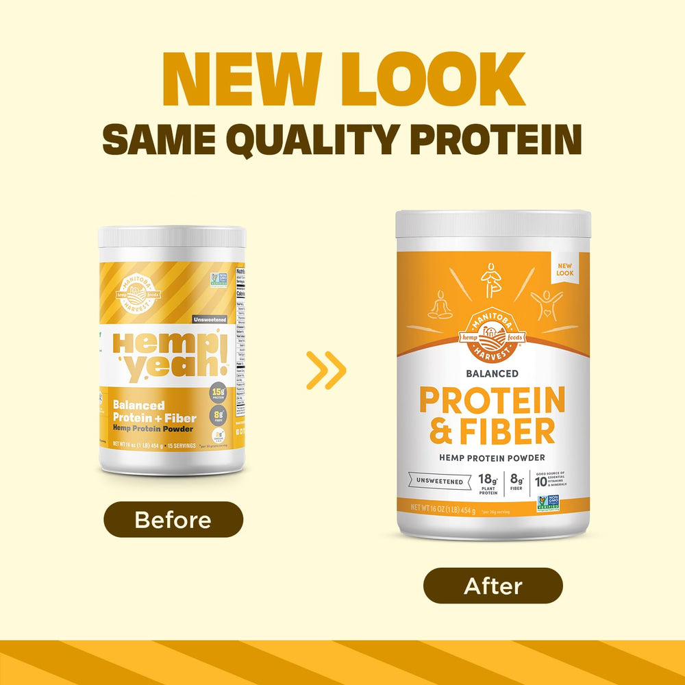 Manitoba Harvest Hemp Yeah Balanced Protein + Fiber Powder scoop ready to blend for smoothie protein.