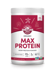 Manitoba Harvest Hemp Yeah Organic Max Protein Powder front view for vegan protein on the go