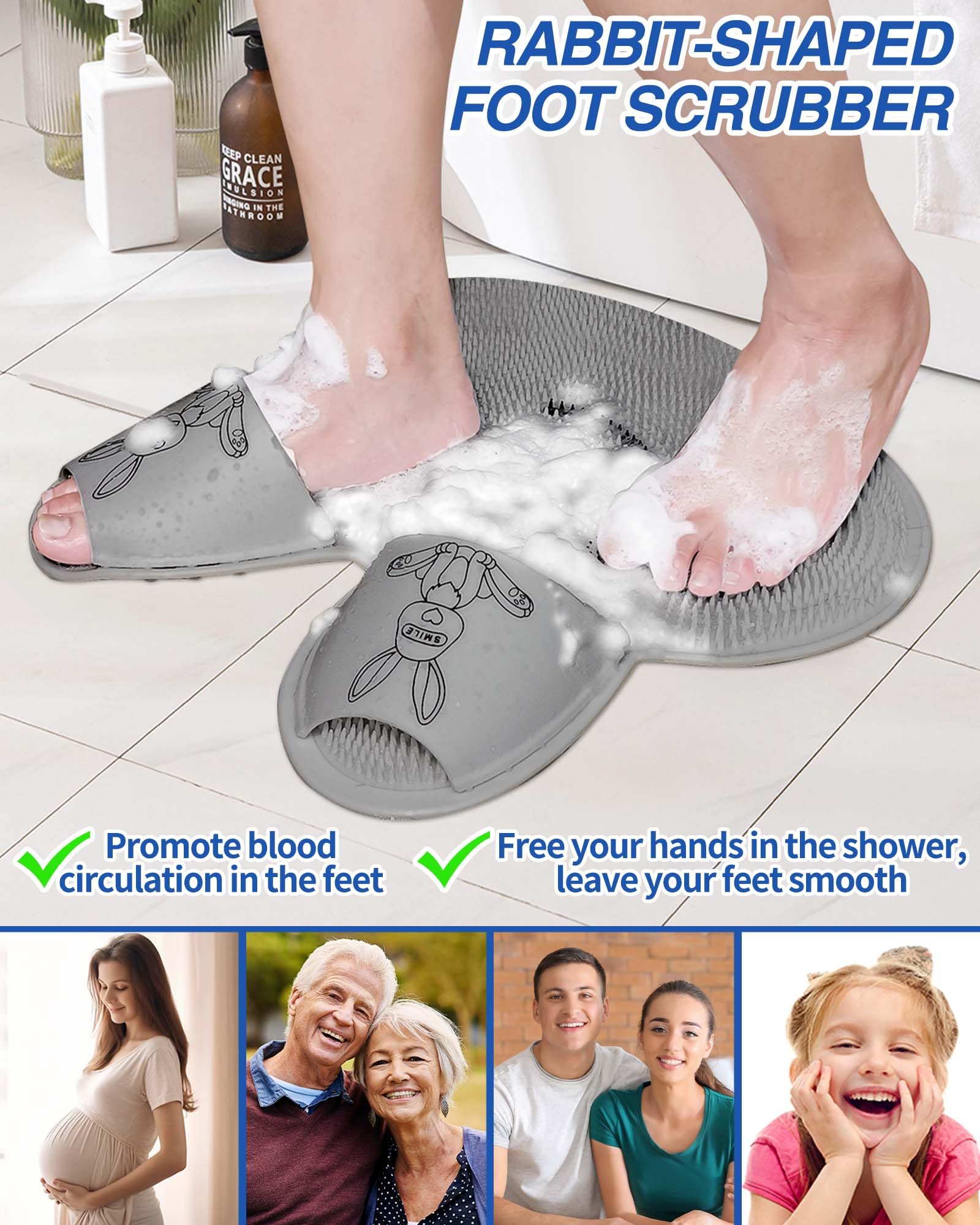 Manmihealth easy-clean shower mat ready to rinse and dry quickly
