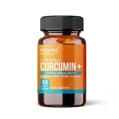 Manna Vitamins Evolved Liposomal Curcumin+ bottle: high-absorption turmeric support for daily wellness.