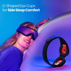 Manta Pro Sleep Mask eye cups close-up showing light-blocking design