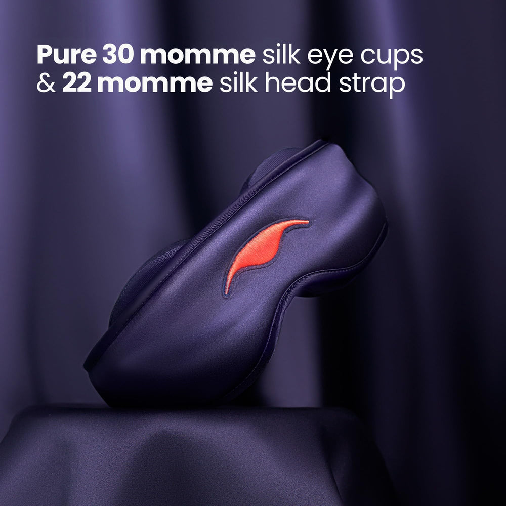 Manta Silk Sleep Mask breathable silk stays cool through the night.