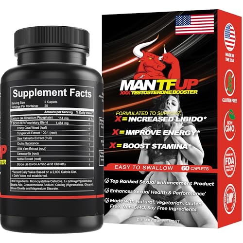 MANTFUP Vitality label shows natural ingredients and usage tips.
