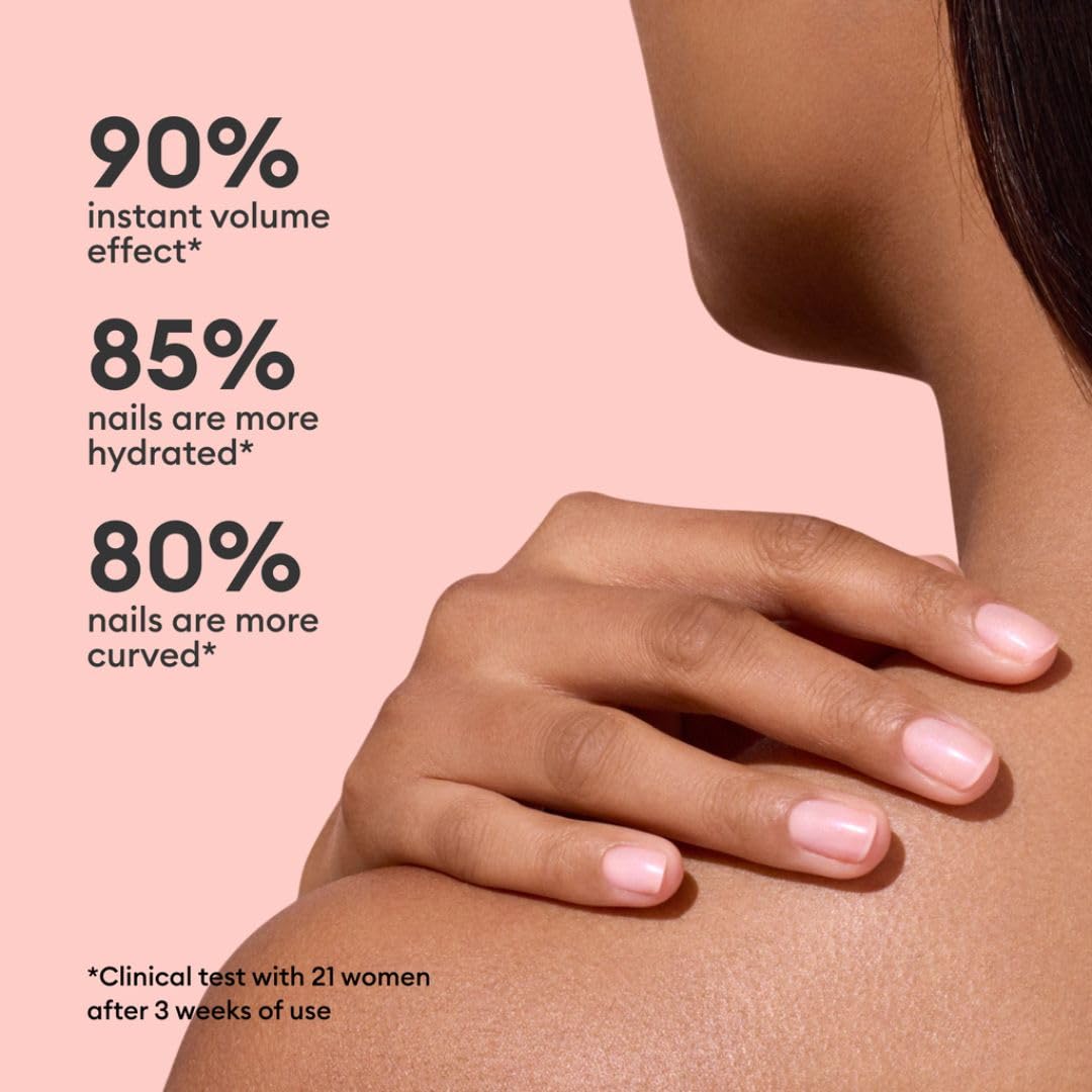 Manucurist Active Plump nails on a hand showing natural glow and hydration.