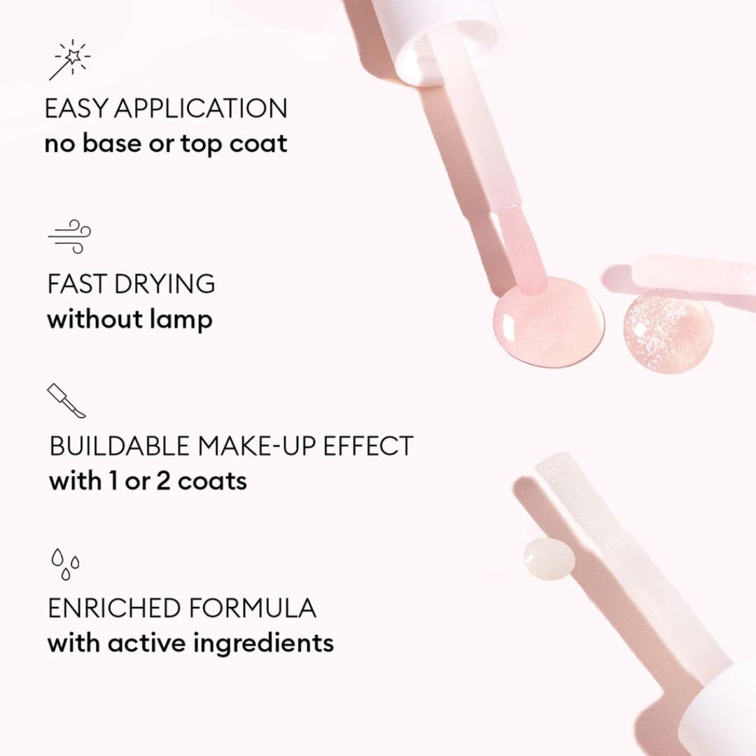 Manucurist Active Plump swatch reveals pearly baby rose tint.