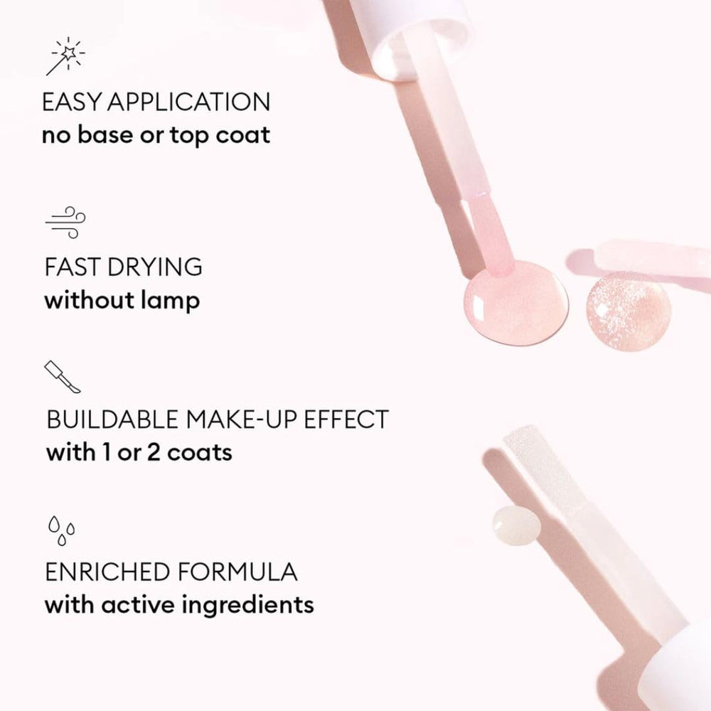 Manucurist Active Plump swatch reveals pearly baby rose tint.