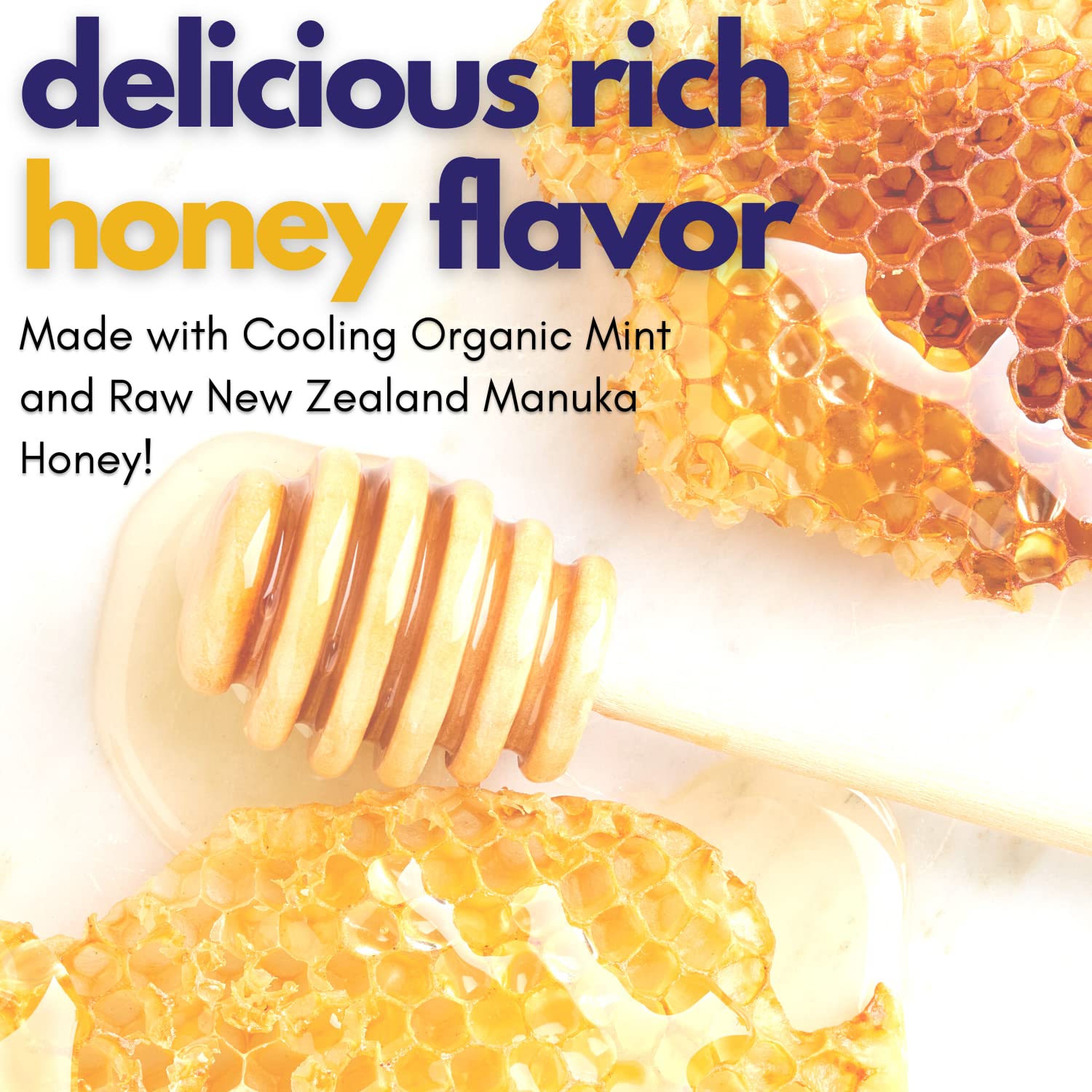 Manuka honey lozenge close-up shows natural flavor and soothing use.