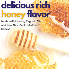 Manuka honey lozenge close-up shows natural flavor and soothing use.