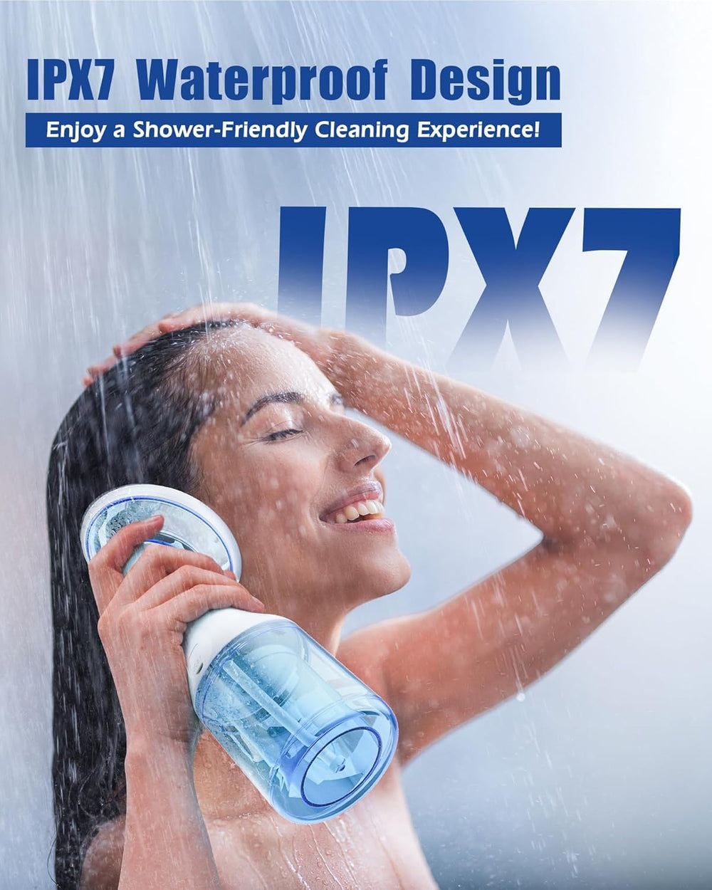 MAOEVER blue ergonomic ear cleaner shown in use.