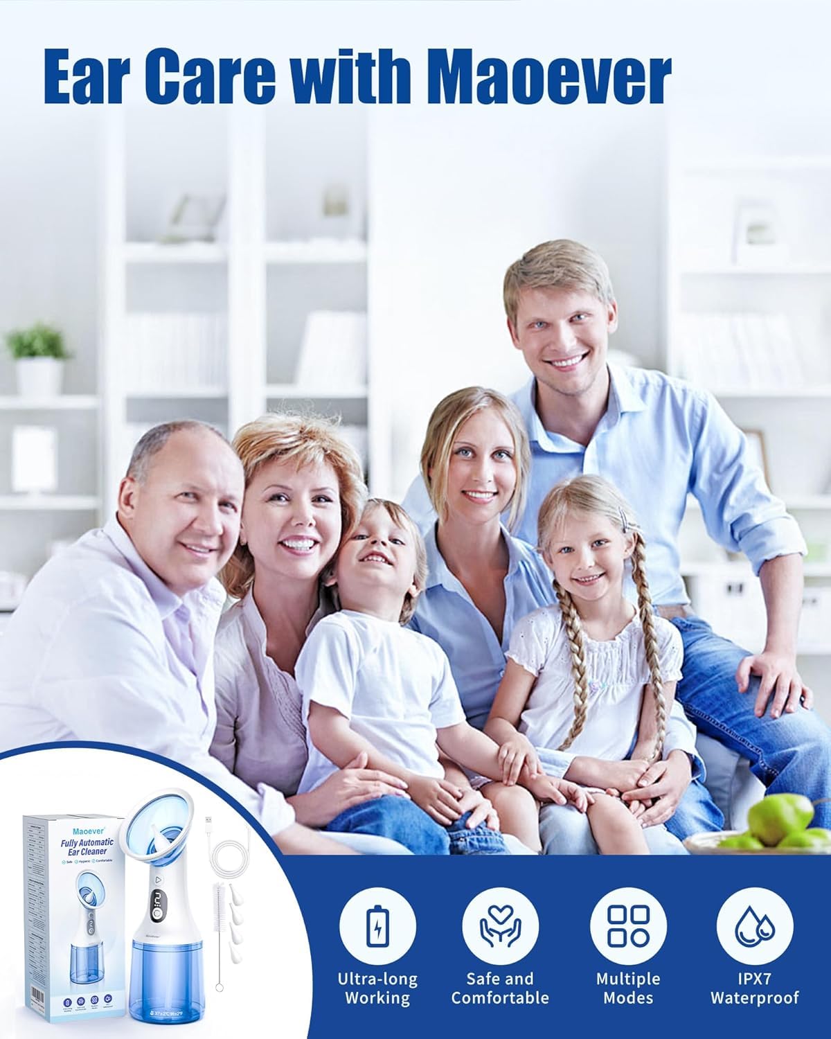 MAOEVER includes four tips and a care guide for home use.