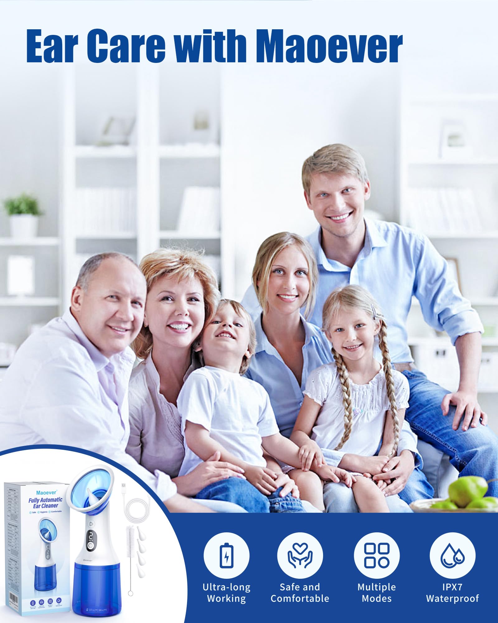 IPX7 waterproof rating supports safe use in shower or bath