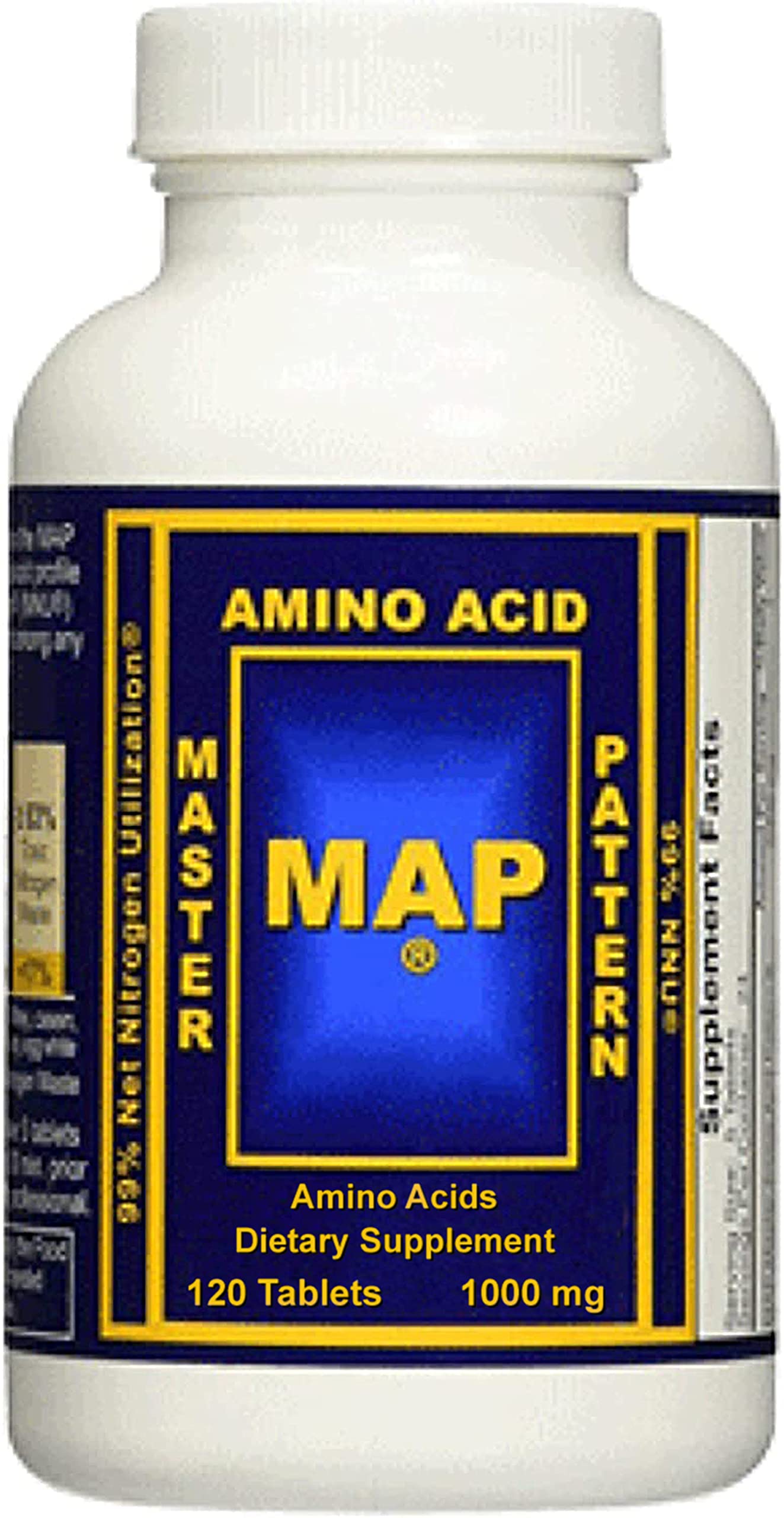 MAP Master Amino Acid Pattern unflavored tablet bottle supporting protein synthesis
