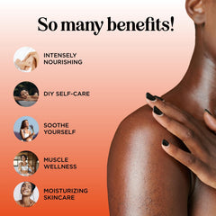 Maple Holistics Arnica Massage Oil being rubbed into sore shoulders