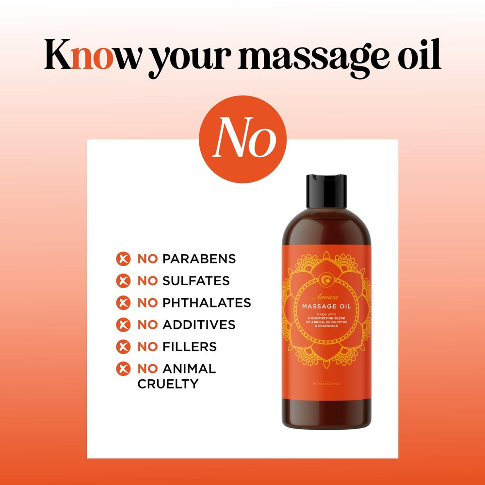 Maple Holistics Arnica Massage Oil calming aroma promotes mindful relaxation.