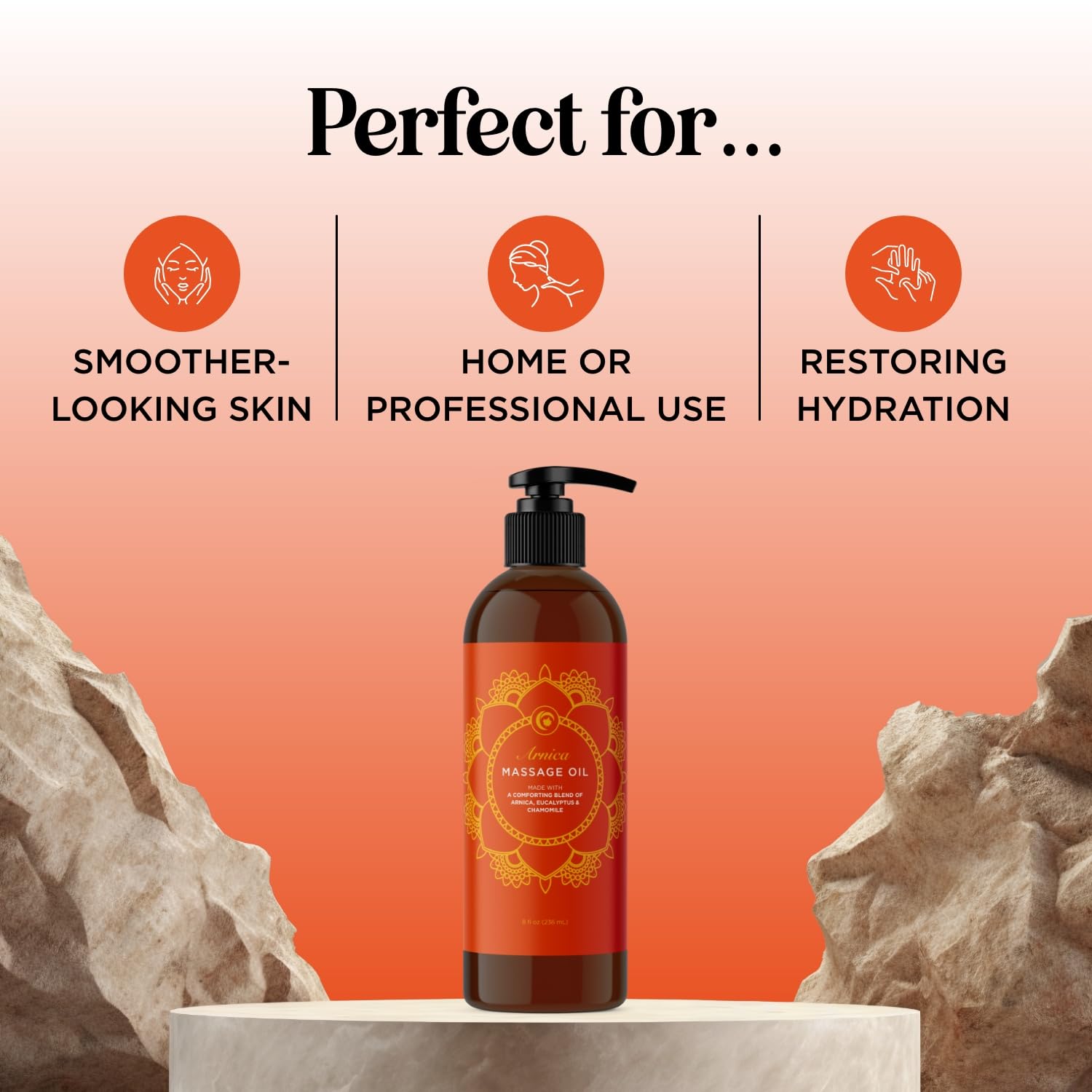 Maple Holistics Arnica Massage Oil setup for professional or home massage sessions