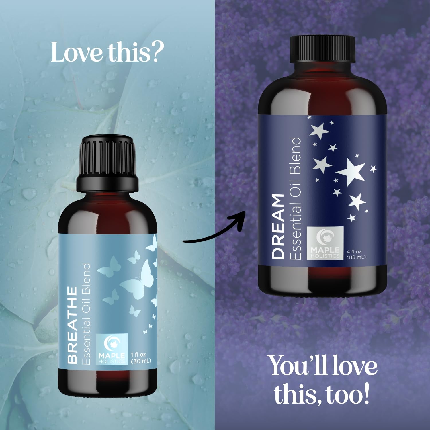 Maple Holistics Breathe packaging and bottle showing natural ingredients