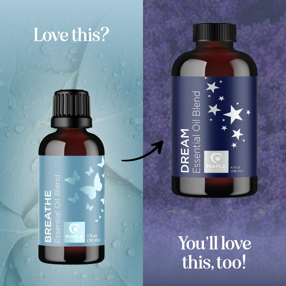 Maple Holistics Breathe packaging and bottle showing natural ingredients