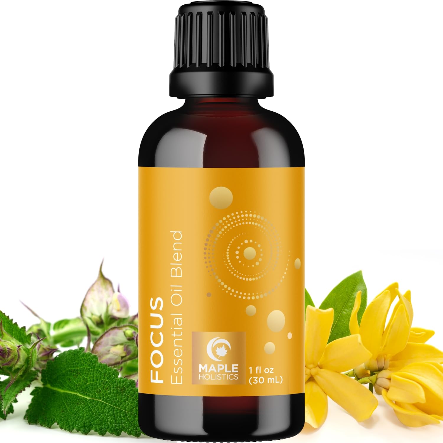 Maple Holistics Focus: botella de difusor con aroma cítrico para concentración