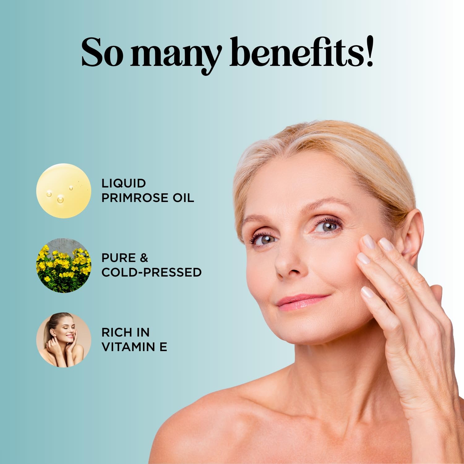 Maple Holistics Evening Primrose Oil ingredients close-up highlighting fatty acids.