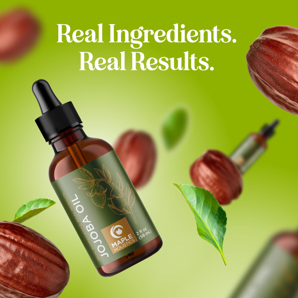 Maple Holistics Nourishing Jojoba Oil for versatile skin and hair care.