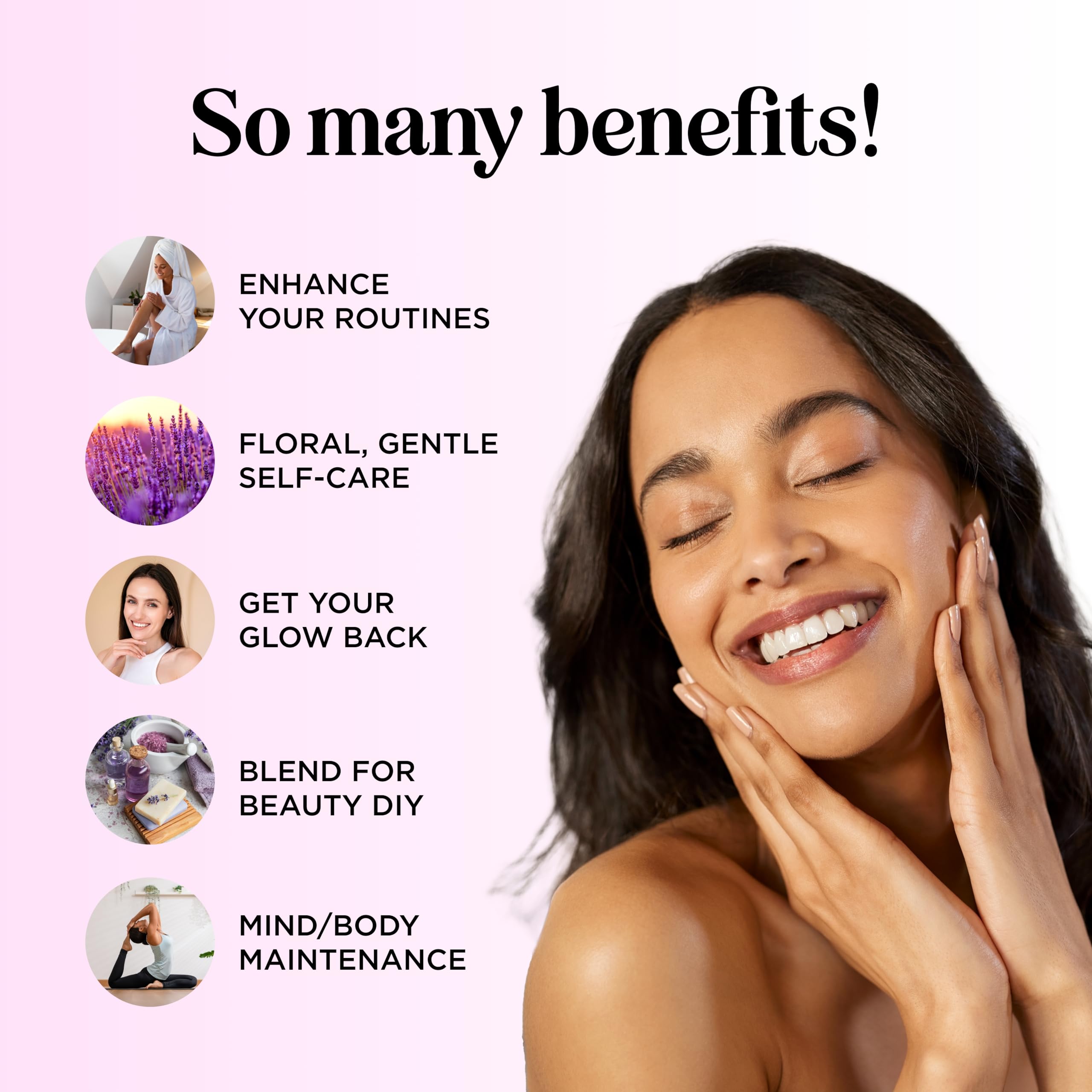 Maple Holistics lavender oil on skin provides soothing care for facial use.