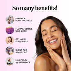 Maple Holistics lavender oil on skin provides soothing care for facial use.