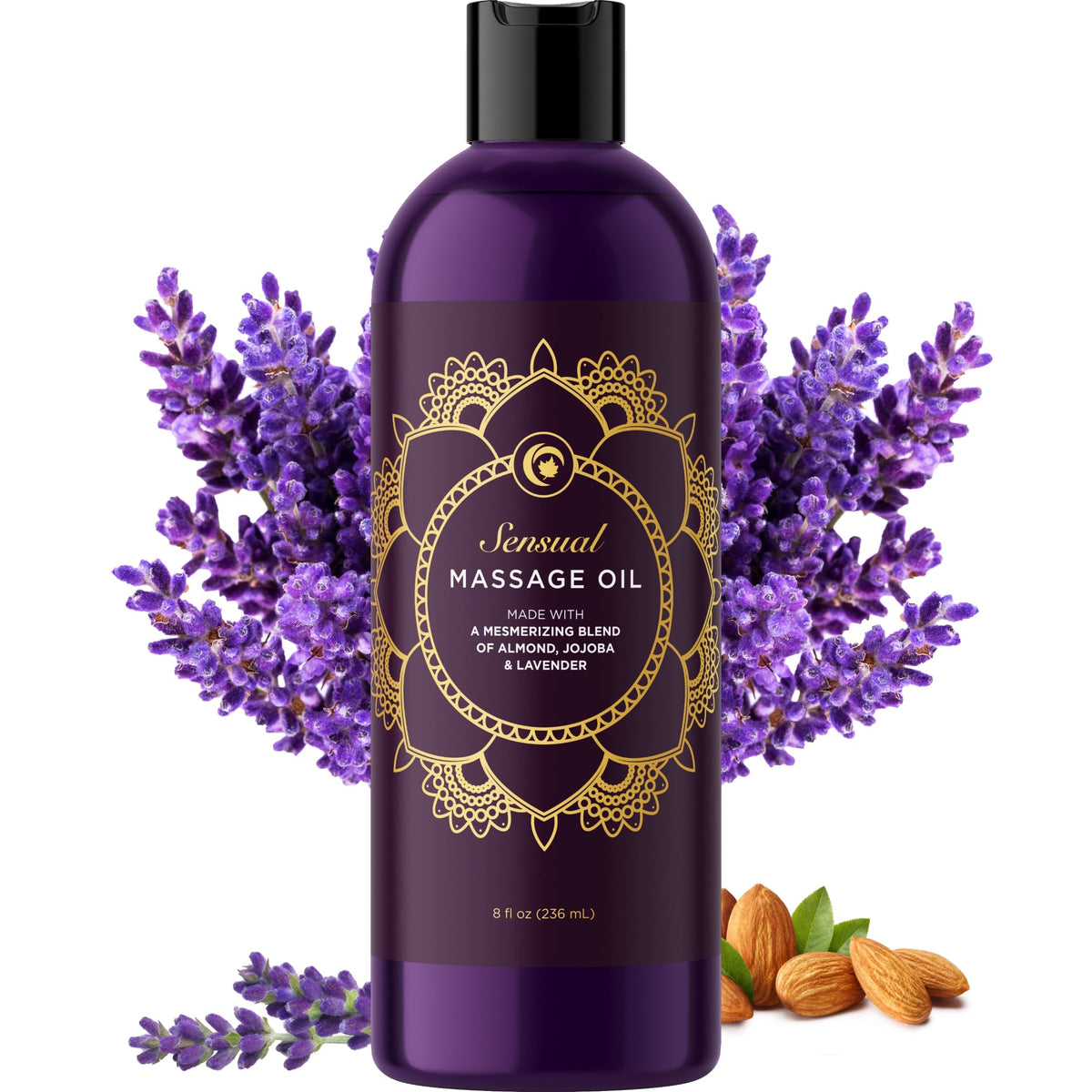 Maple Holistics aromatherapy massage oil bottle with lavender aroma for relaxing at-home massage