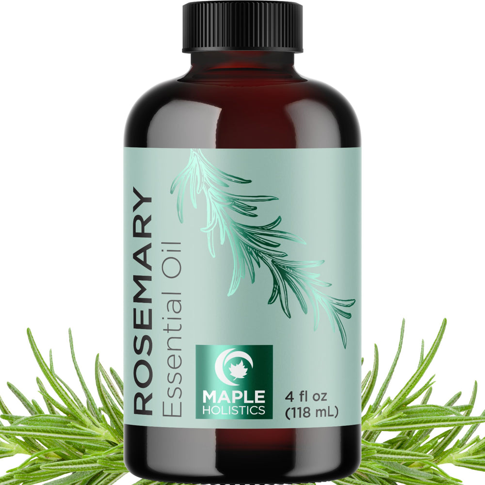 Maple Holistics Pure Rosemary Oil dropper bottle ready for aromatherapy or scalp care