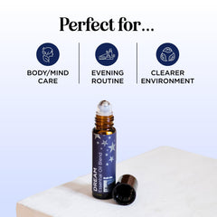 Maple Holistics Sleep Roll-On applied to the wrist for quick relaxation before sleep.
