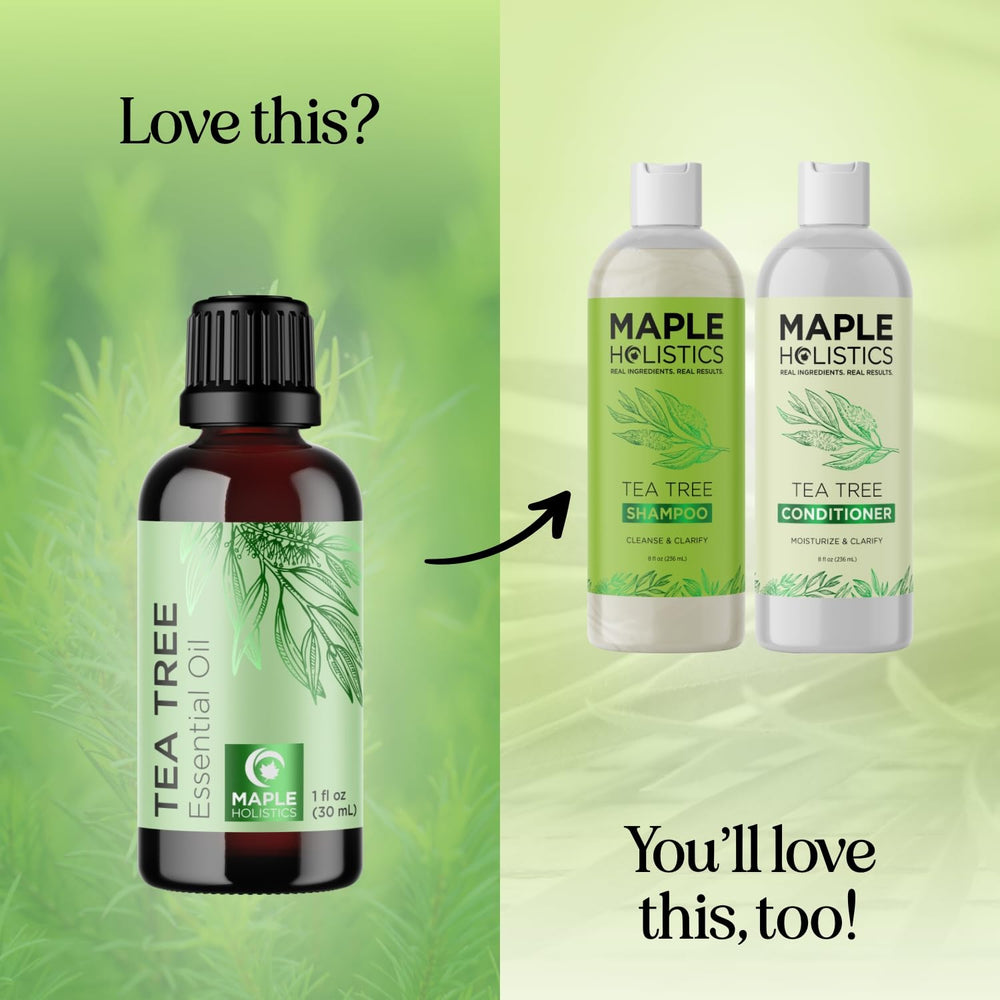 Maple Holistics Tea Tree Oil applied to skin area for cleansing