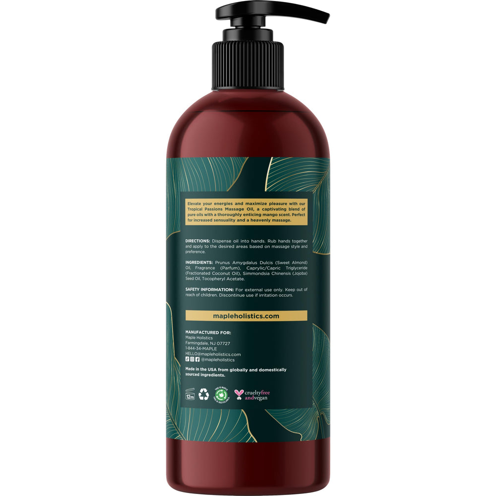 Maple Holistics massage oil texture spread on skin illustrates easy glide.
