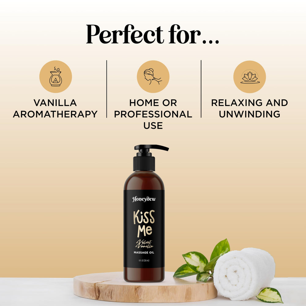 Relaxing vanilla aroma enhances intimate spa-like experience.