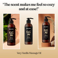 Maple Holistics Vanilla Sensual Massage Oil being poured for smooth application.