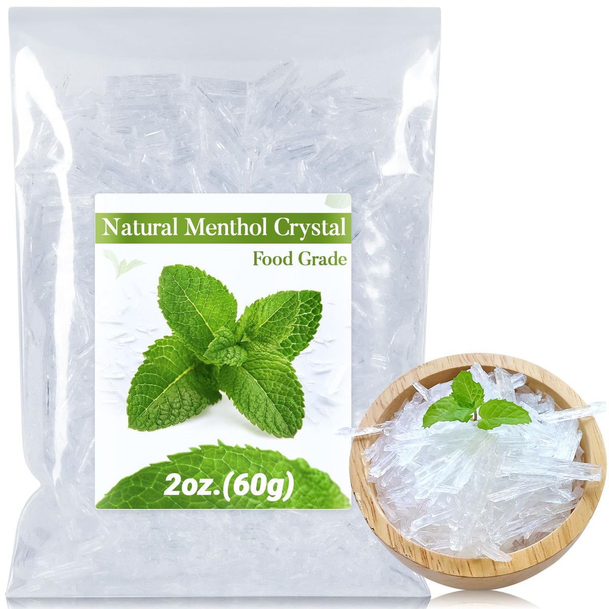 MAQIHAN cristales de mentol 2 oz para aromaterapia y cosmética.
