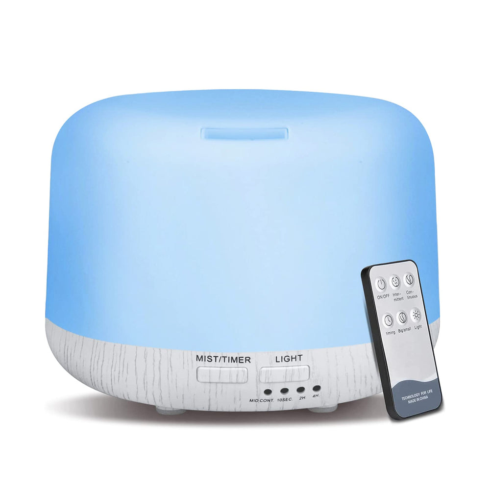 Marchred aromatherapy diffuser with white woodgrain finish in a calm living space
