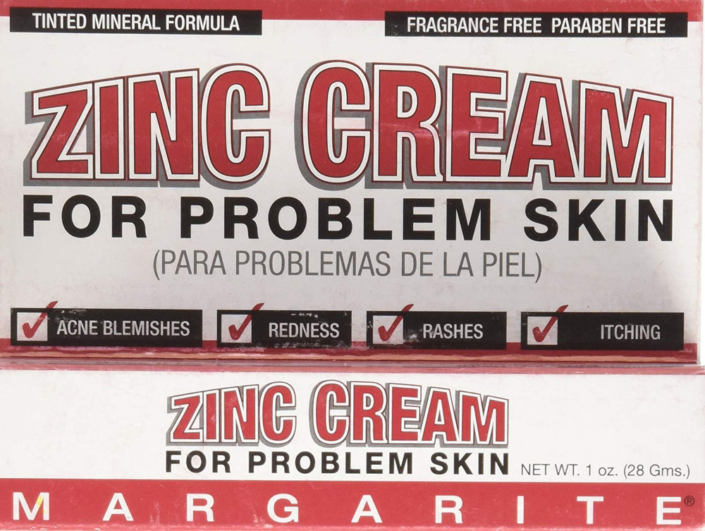Margarite Zinc Cream 1oz pack conceals irritation and soothes redness for a calmer complexion.