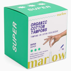 MARLOW tampon orgánico de algodón, deslizamiento fácil para comodidad diaria.