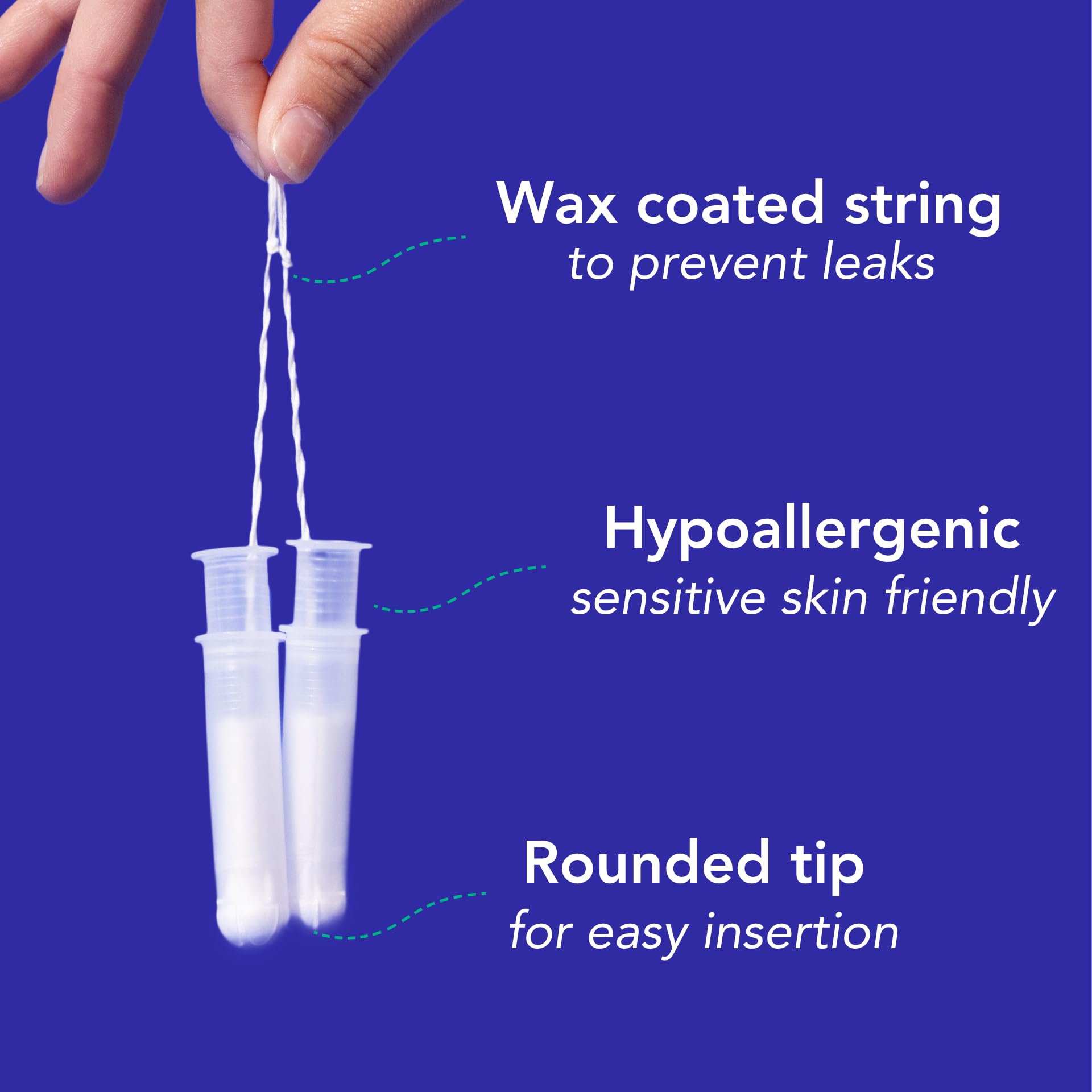 MARLOW tampon orgánico de algodón, envase sin plástico para cuidado ambiental.