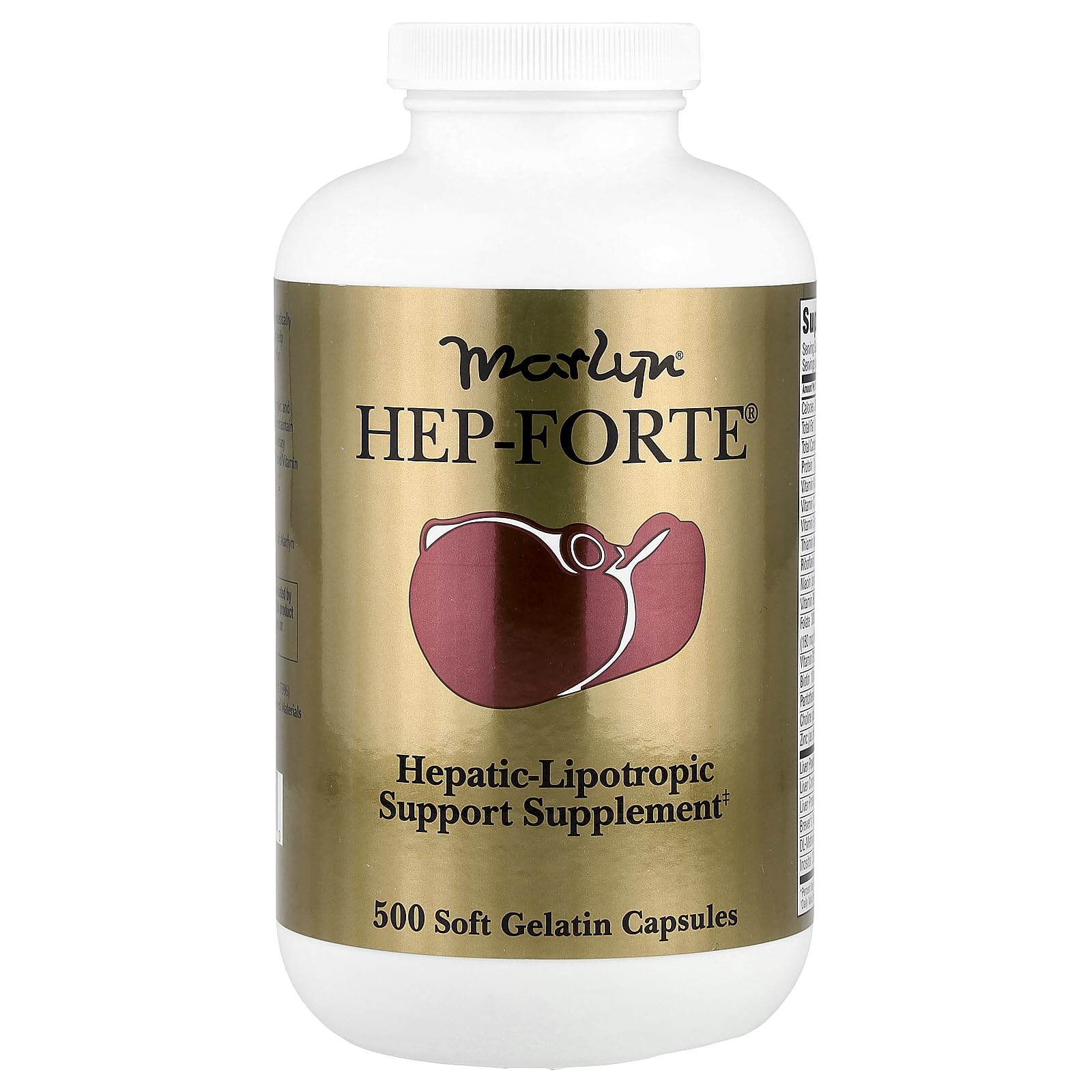 Marlyn Hep-Forte bottle with softgels for daily liver support