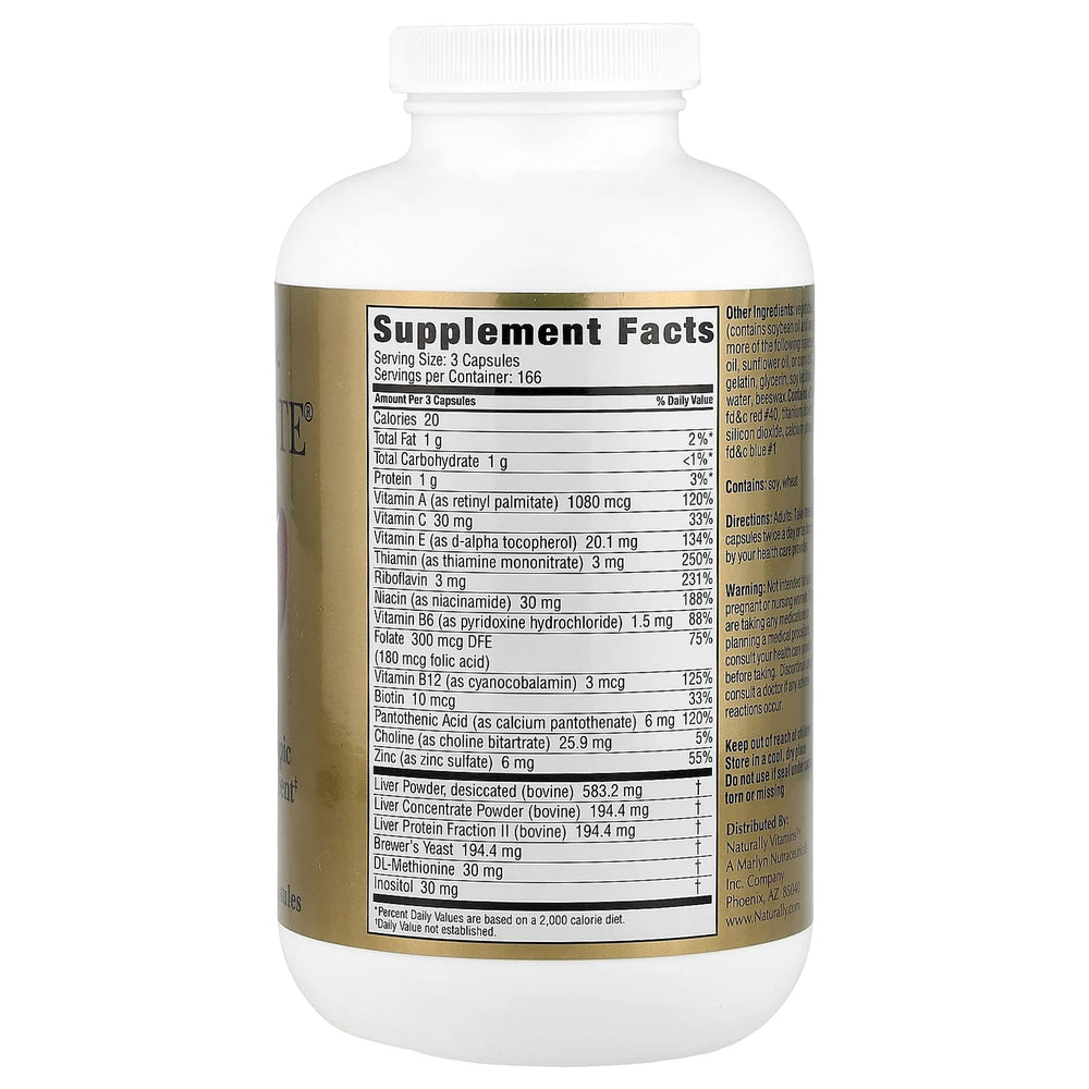 Close up of Hep-Forte label highlighting beef liver and antioxidants