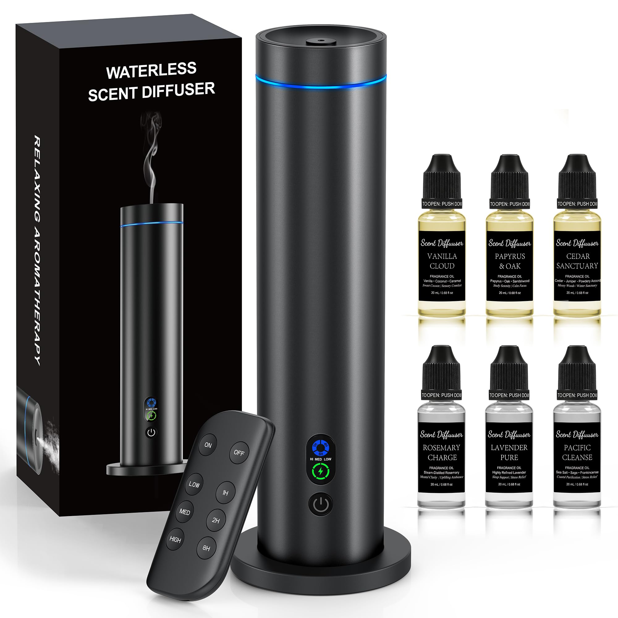 Maromalife waterless diffuser with remote control for easy aroma customization in any room