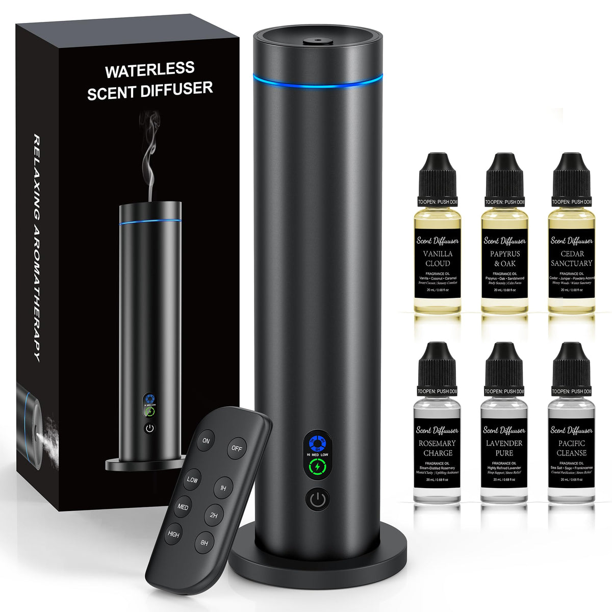 Maromalife waterless diffuser with remote control for easy aroma customization in any room