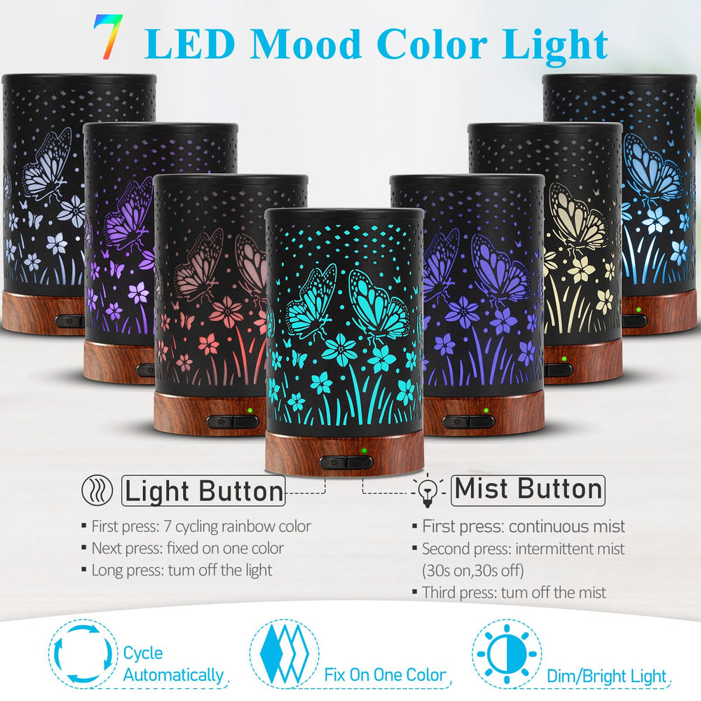 Maromamix diffuser showing 7-color LED cycle for mood lighting