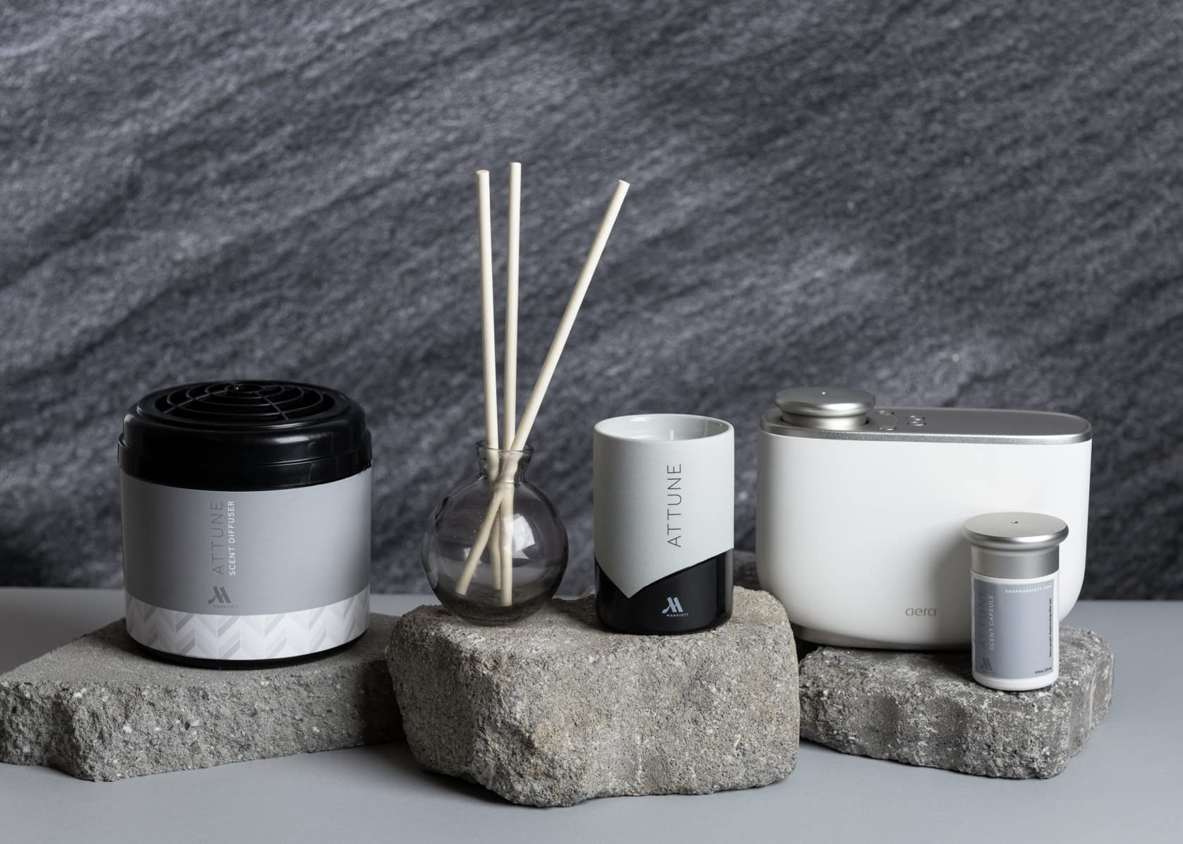 Marriott Attune dry-diffusion cartridge ensures clean, waterless fragrance.