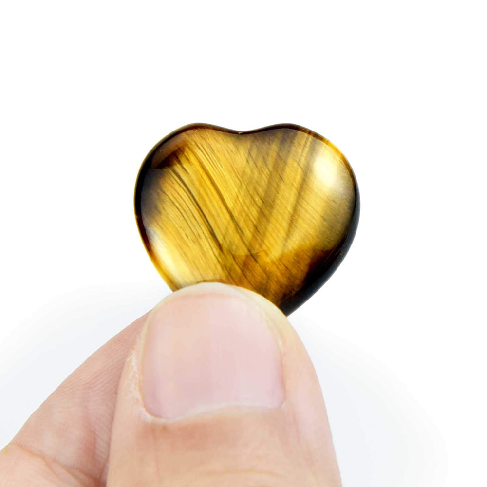 Marrywindix tiger eye heart stone collection pack of 15 pieces.