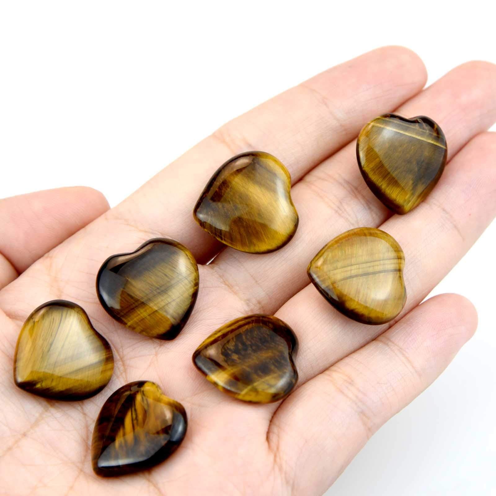 Marrywindix tiger eye heart stone grid display for energy balancing.