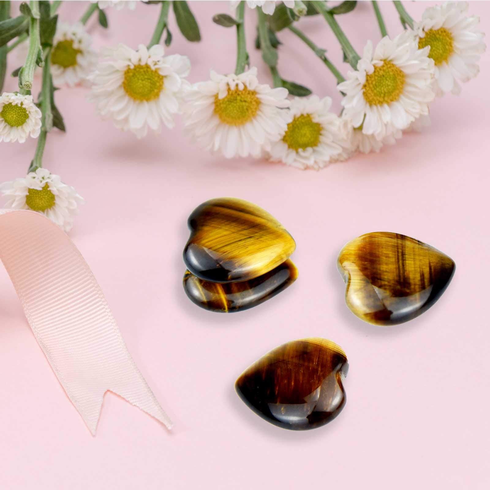 Marrywindix tiger eye heart stone as subtle home decor with energy charm.