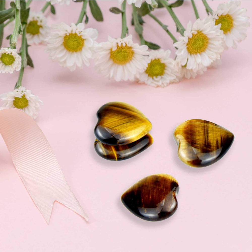 Marrywindix tiger eye heart stone as subtle home decor with energy charm.